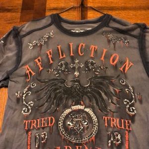 AFFLICTION T-shirt gray soft Large